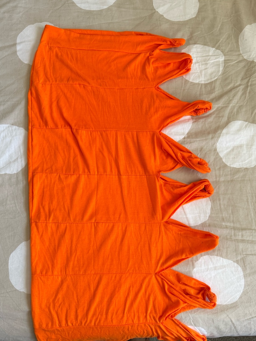 Bright Orange Scalloped Mini Skirt